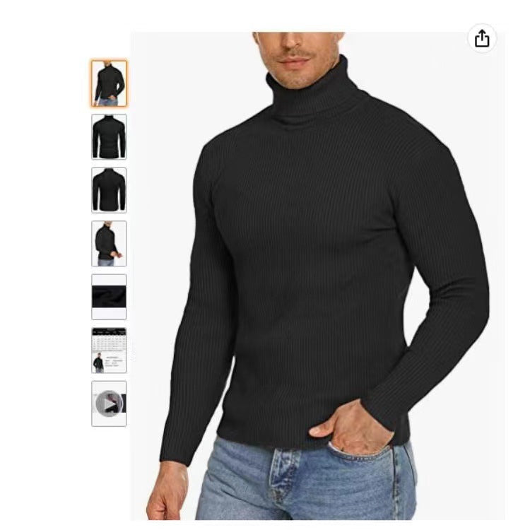 Herren Stehkragen Pullover aus ribbeltem Strick Krohn-e