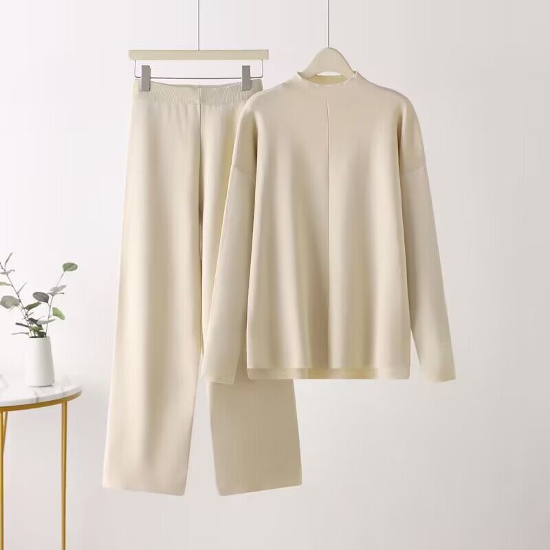 Damen elegantes Set aus langärmligem Oberteil und Palazzo-Hosen Krohn-e