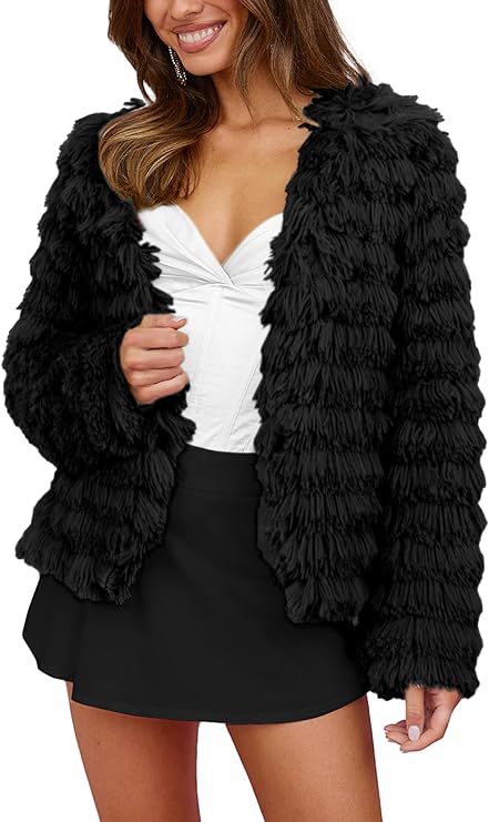Damen leichte Strickjacke mit fransigem Design und lockerer Passform Krohn-e