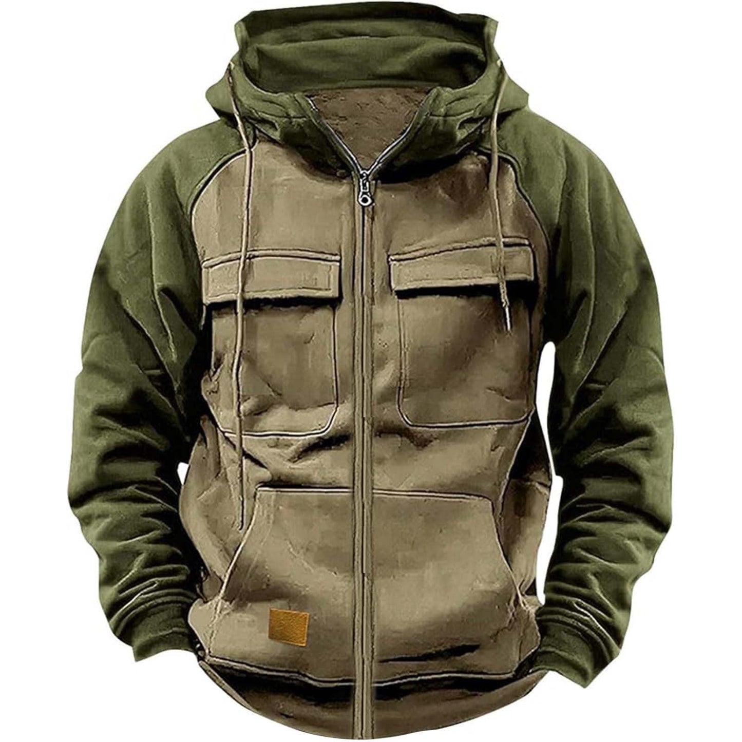 Herren Kapuzenjacke mit praktischen Vorder-Utility-Taschen und hohem Kragen Krohn-e