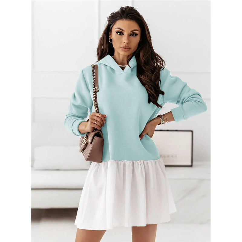 Damen Hoodie-Kleid mit Rüschendetail Krohn-e