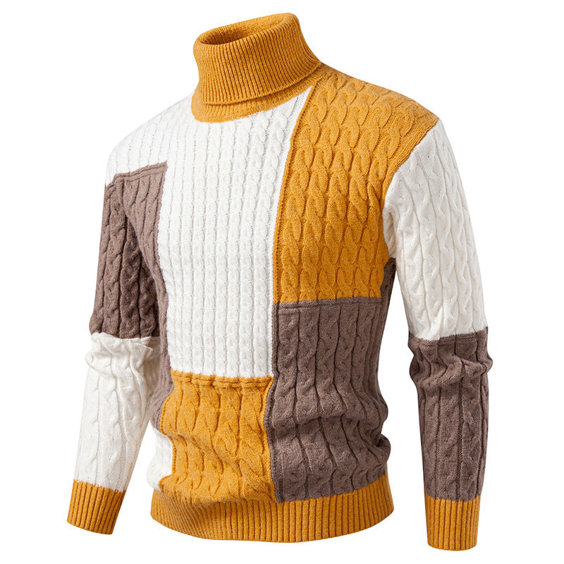 Herren hochwertiger Strickpullover mit modernem Farbblockdesign Krohn-e