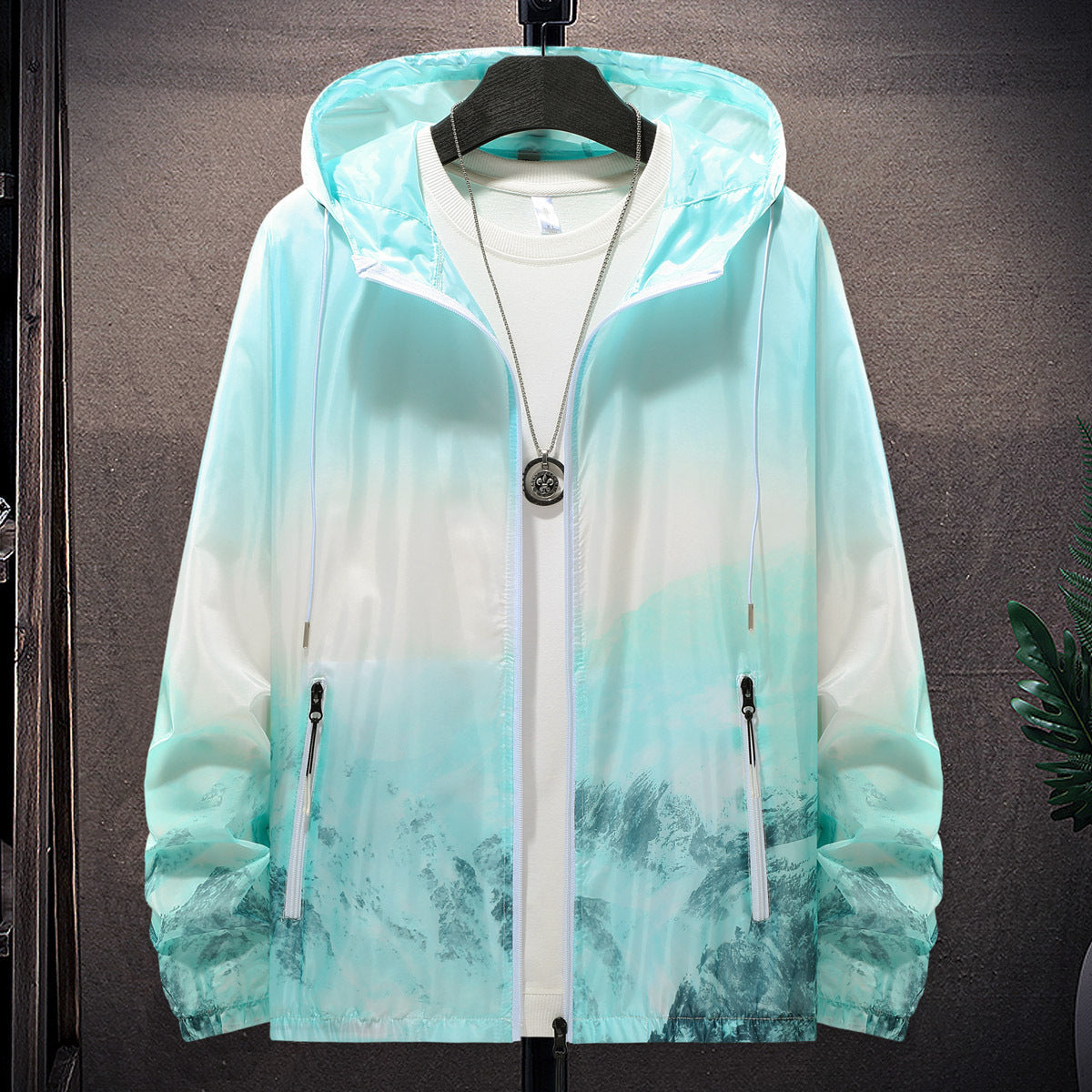 Herren Wind- und wasserfeste leichte Jacke mit einstellbarer Kapuze und reflektierenden Details Krohn-e