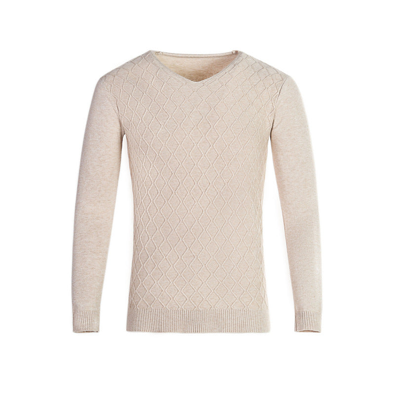 Herren V-Ausschnitt Pullover mit Strukturmuster Krohn-e