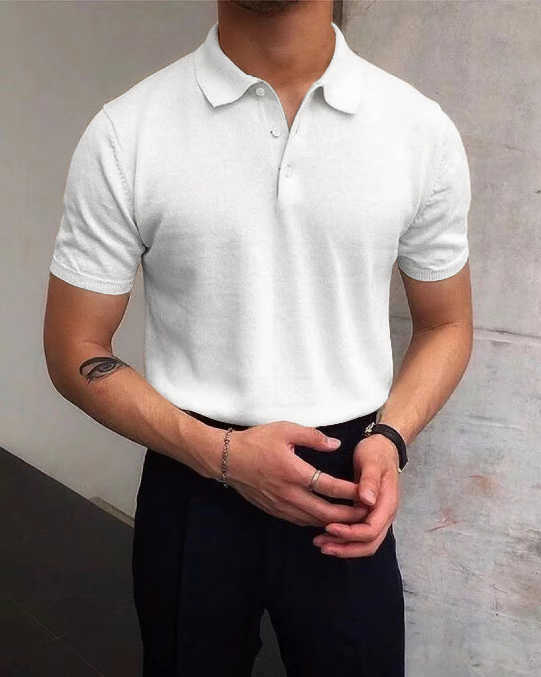 Herren Polo-Shirt aus atmungsaktiver Baumwolle mit elegantem Kragen Krohn-e