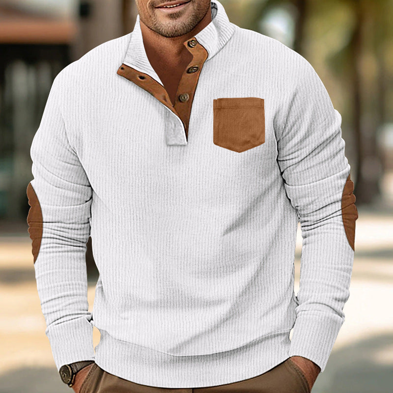 Herren Komfortabler Pullover mit Stehkragen und Kontrastdetails Krohn-e