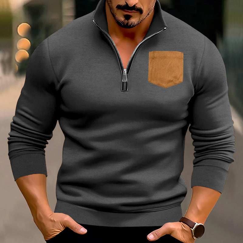 Herren sportlicher Pullover mit kontrastierenden Taschen Krohn-e