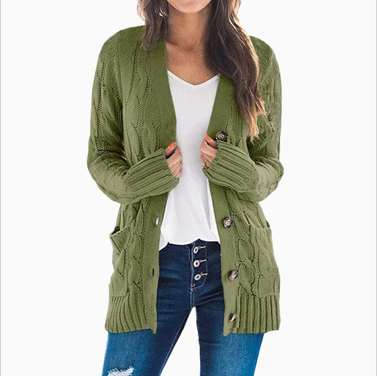 Damen Langarm-Strickjacke mit verspieltem Zopfmuster Krohn-e