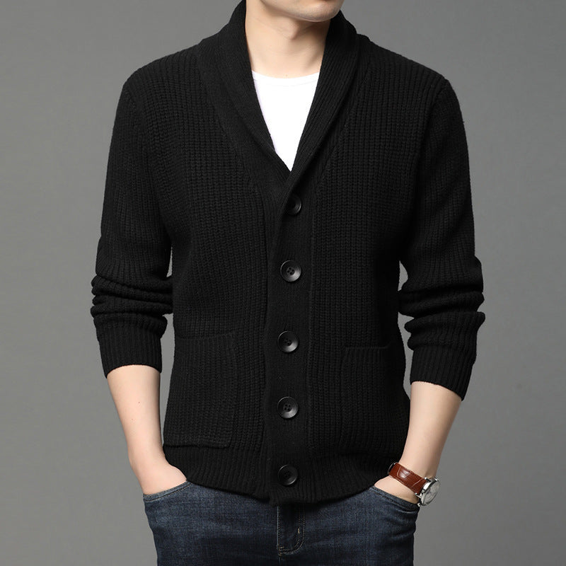 Herren Strickjacke mit Schalkragen und praktischen Taschen Krohn-e