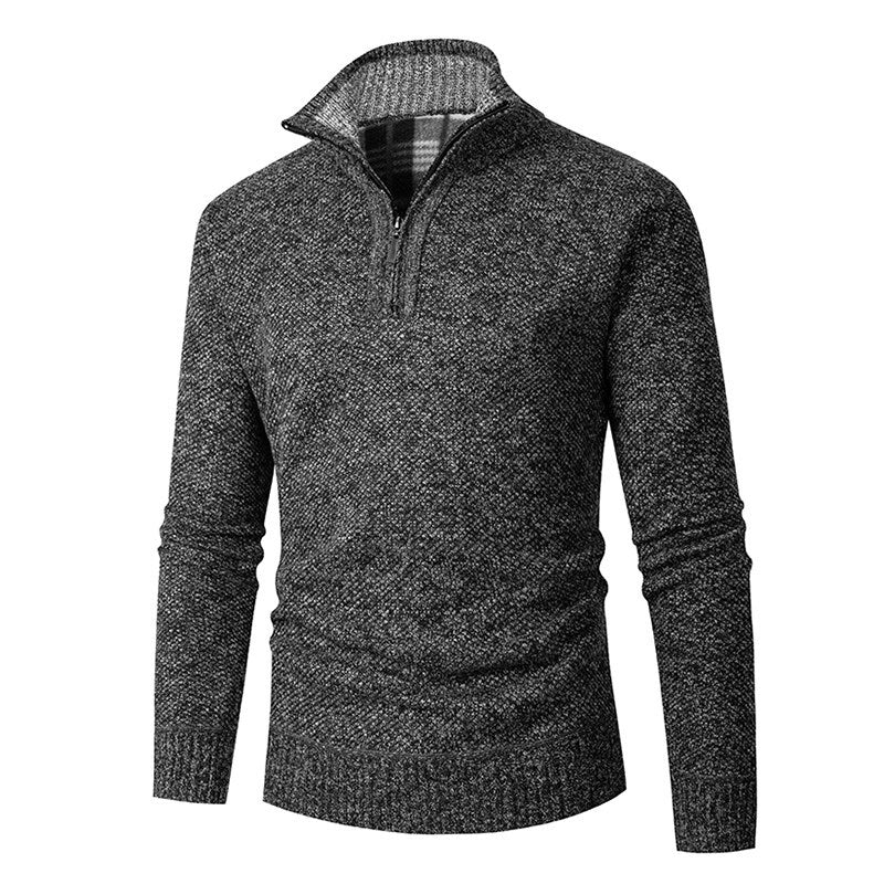 Herren Pullover mit hohem Kragen und praktischem Reißverschluss Krohn-e