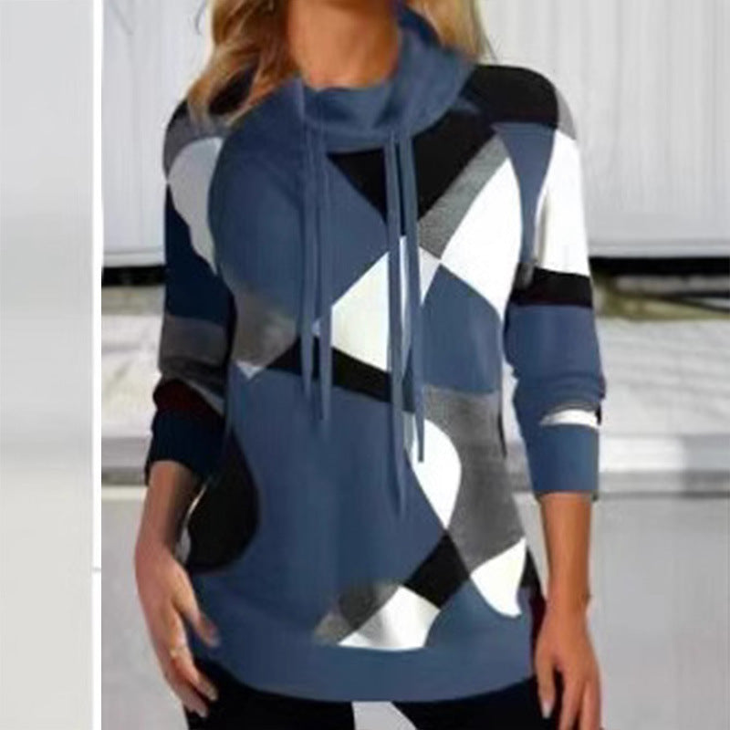 Damen Kapuzenpullover mit geometrischem Muster und hoher Passform Krohn-e