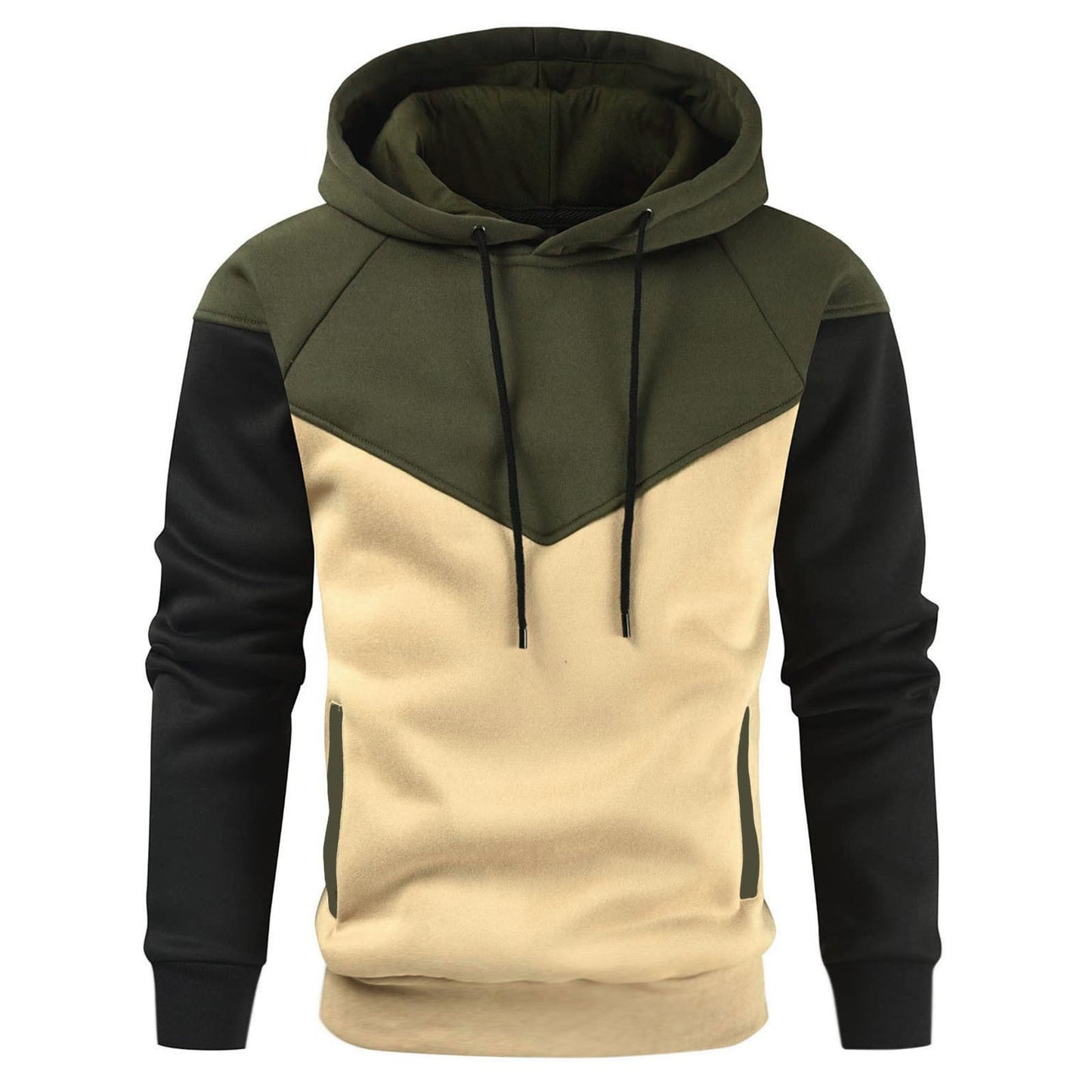 Herren modischer Hoodie mit innovativem Patchwork-Design Krohn-e