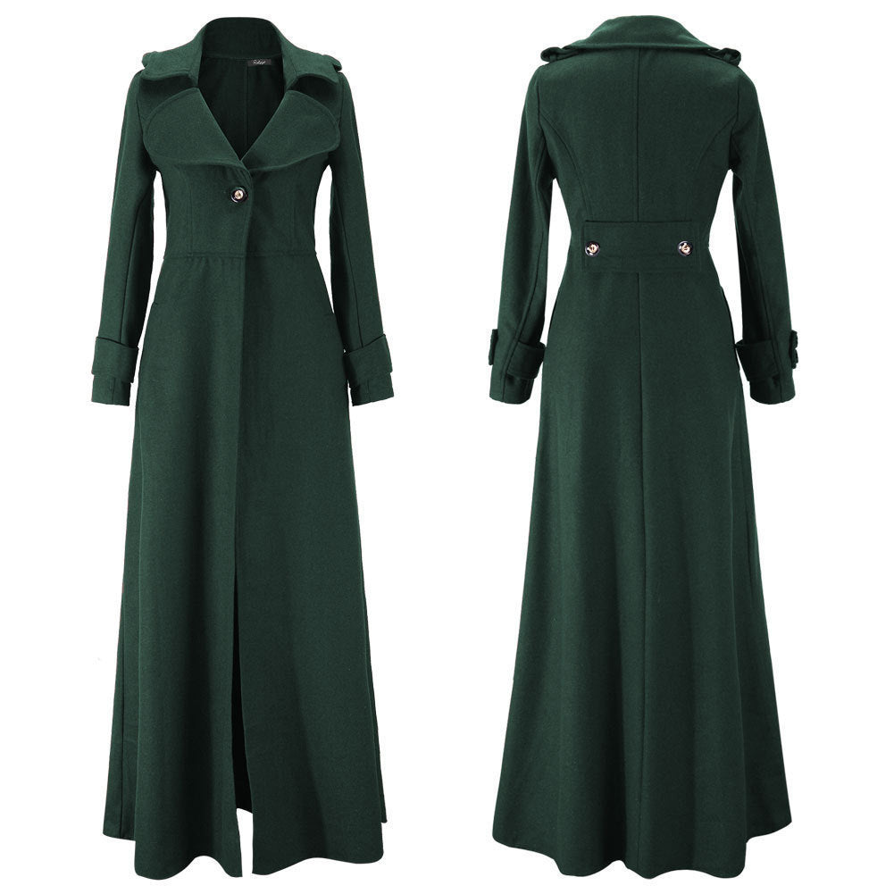 Damen Eleganter Langmantel mit klassischem Revers und modernen Akzenten Krohn-e
