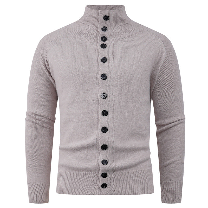 Herren Strickjacke mit modernem Stehkragen und Knopfverschluss Krohn-e