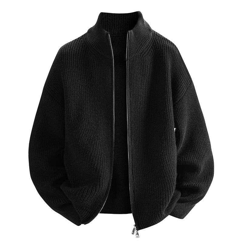 Damen modische Strickjacke mit hohem Kragen und Reißverschluss Krohn-e