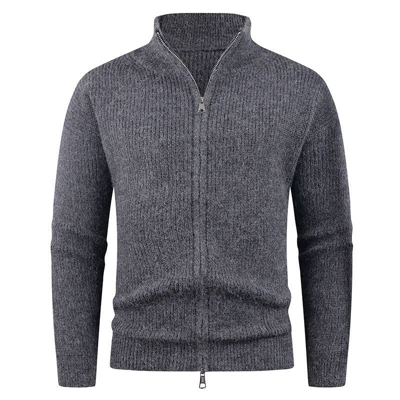 Herren Strickpullover mit hohem Kragen und dekorativem Reißverschluss Krohn-e