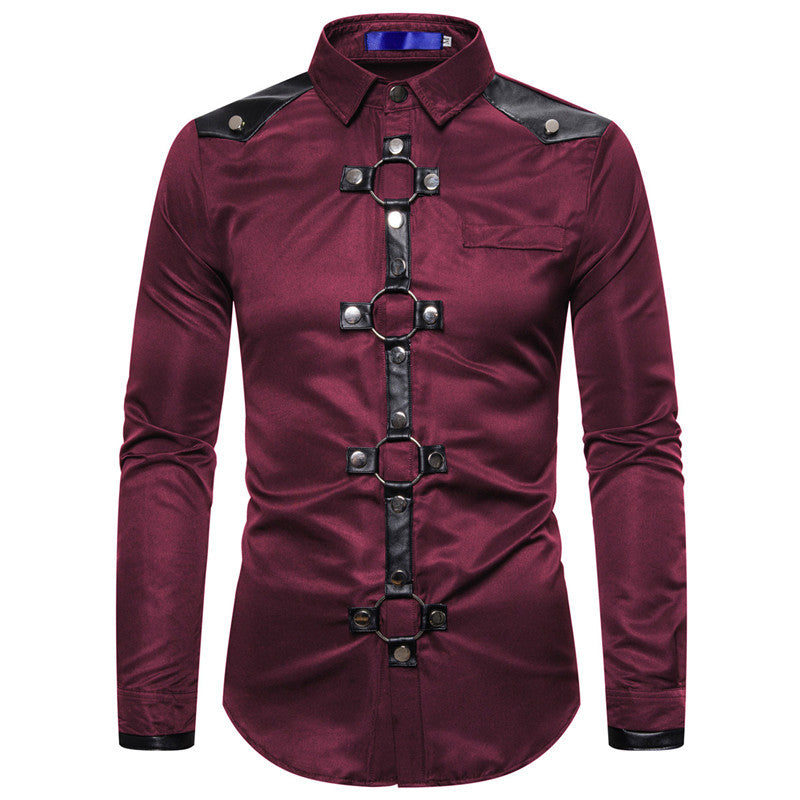 Herren Designerhemd mit eleganter Kunststoffgarnitur und kontrastierenden Belegen Krohn-e