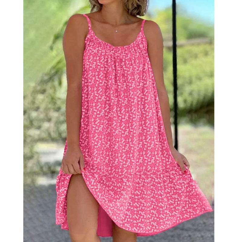 Krohn-e: Elegantes, ausgestelltes Blumen-Slipdress