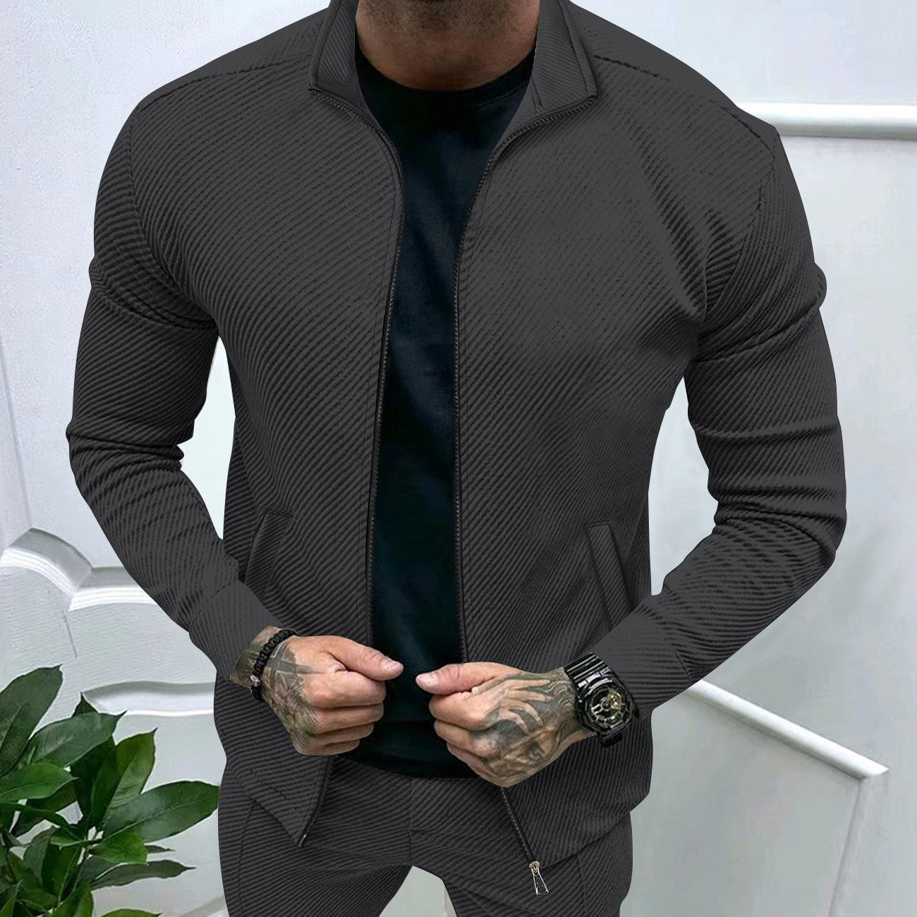 Herren sportliche Jacke mit strukturiertem Design Krohn-e