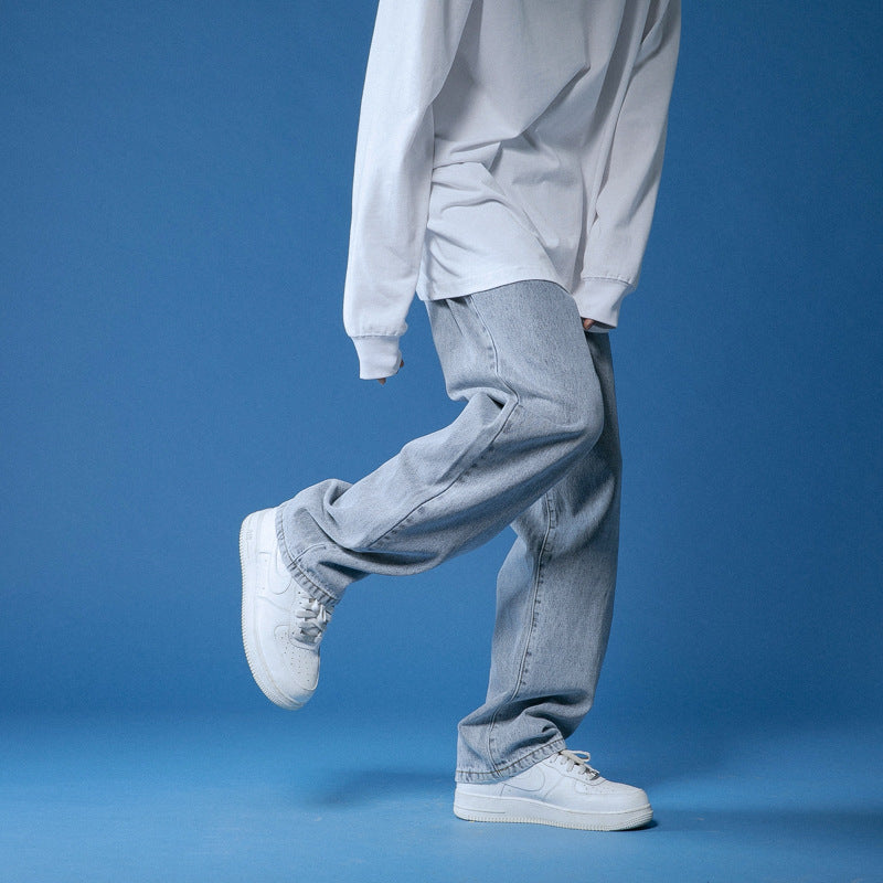 Herren lockere Denim-Jeans im Vintage-Stil mit hoher Taille Krohn-e