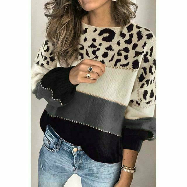 Krohn-e | Pullover mit Leoparden Print