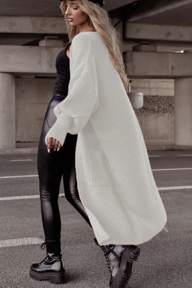 Damen Grobstrickmantel im lässigen Oversized-Stil mit tiefen Taschen Krohn-e