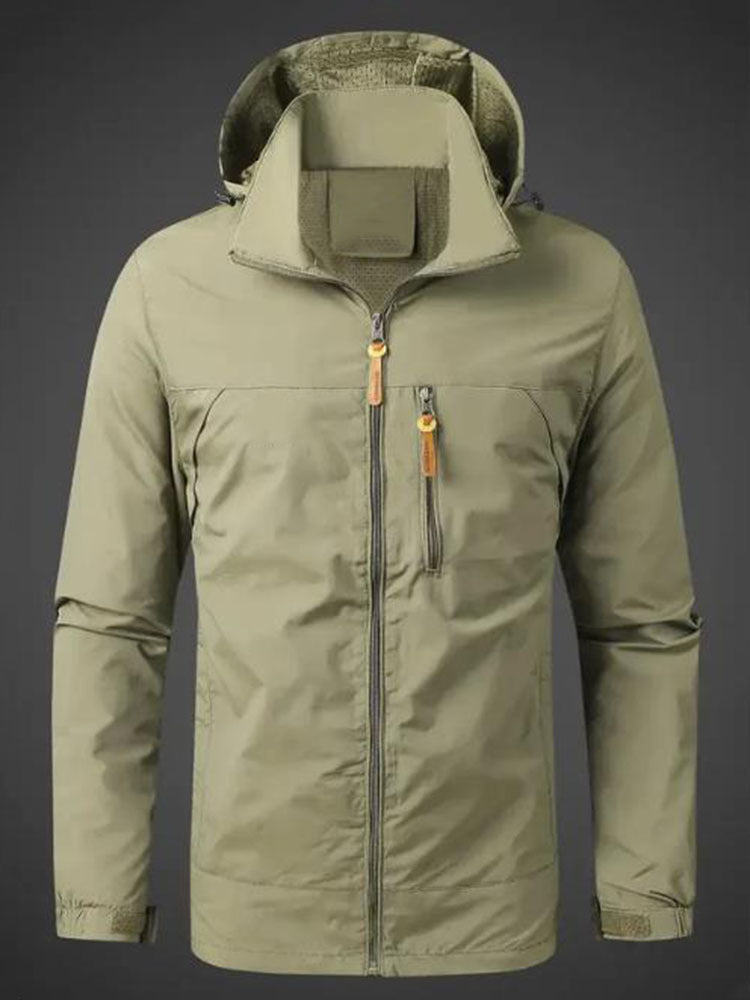 Herren Wetterfeste Funktionsjacke mit verstellbarer Kapuze Krohn-e