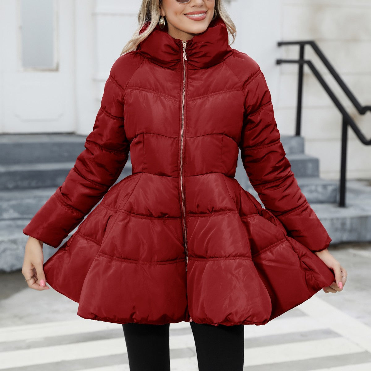 Damen gesteppte Winterjacke mit hochschließendem Kragen Krohn-e