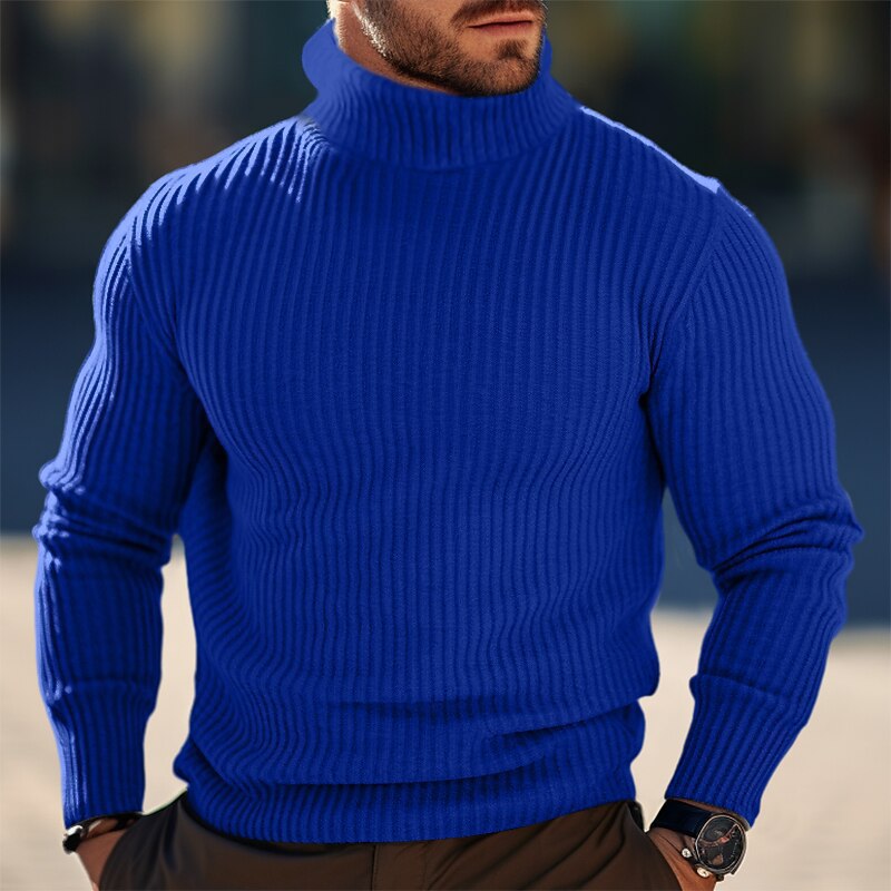 Herren Stehkragen Pullover aus strukturiertem Strick Krohn-e