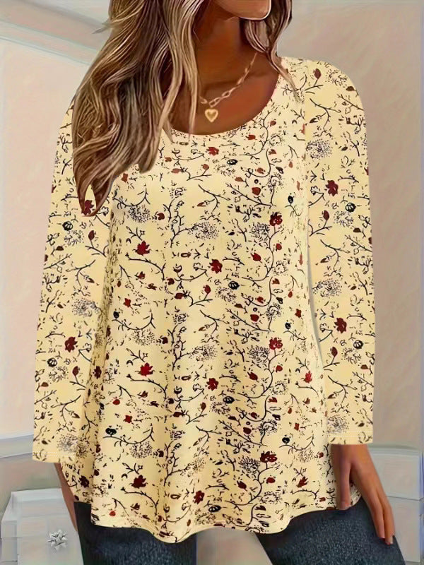 Damen Blusenshirt mit floralen Akzenten und lockerer Passform Krohn-e