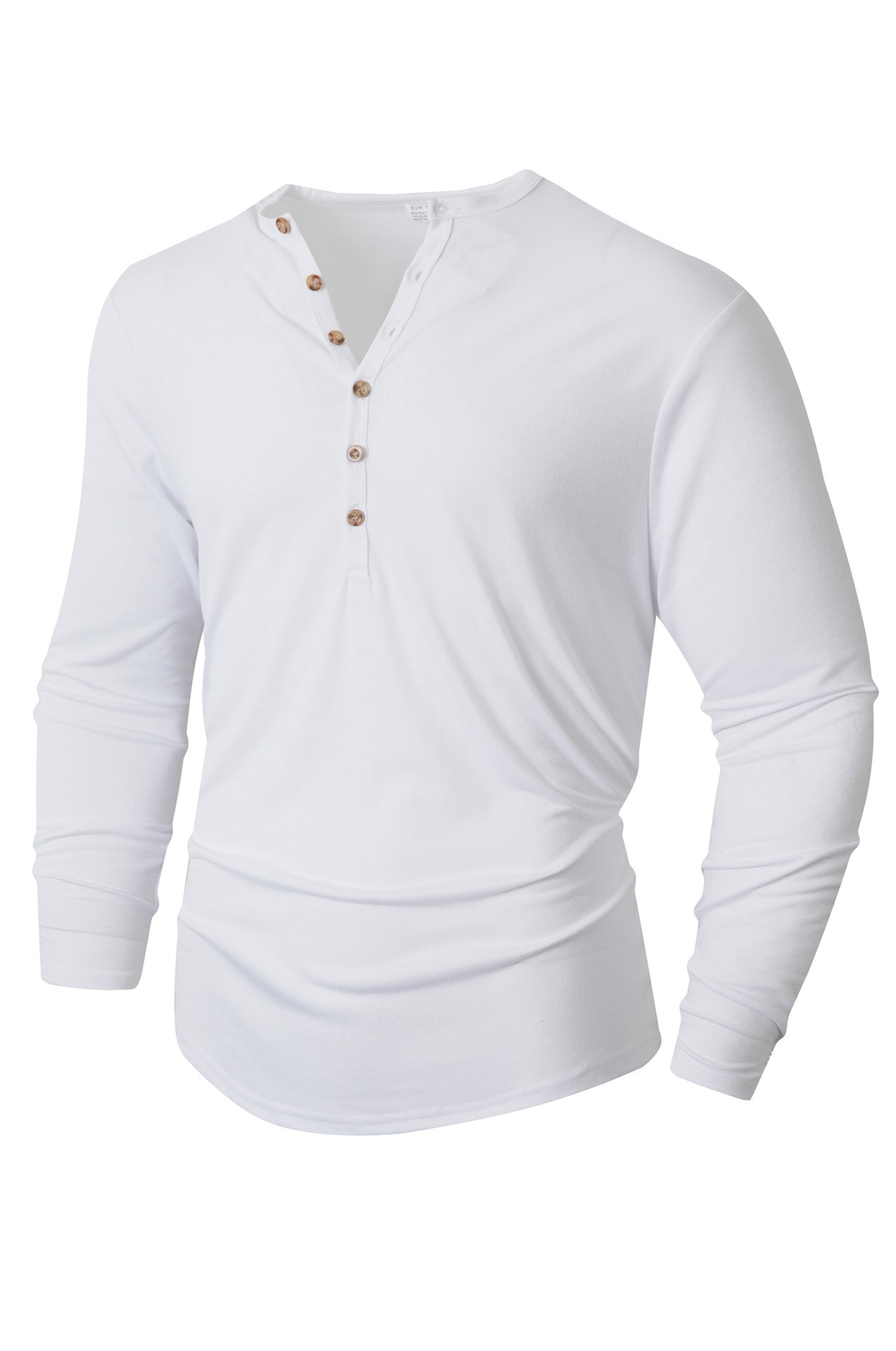 Herren Langarm Henley-Shirt mit Knopfleiste und weichem Baumwollmix Krohn-e