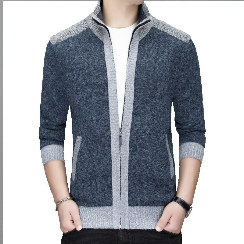 Herren Strickjacke mit modischem Zipper und hochgeschlossenem Kragen Krohn-e