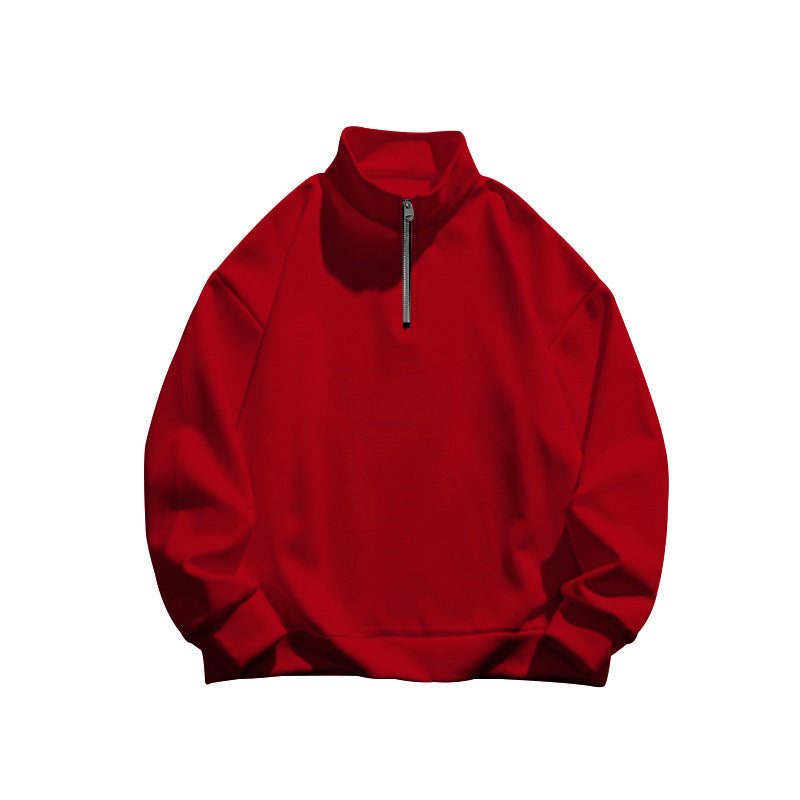 Herren stylischer Fleece-Pullover mit hohem Stehkragen und Reißverschluss Krohn-e