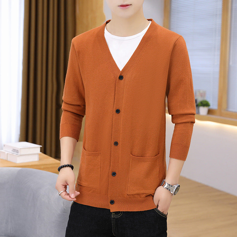 Herren eleganter leichter Strickcardigan mit Taschen Krohn-e