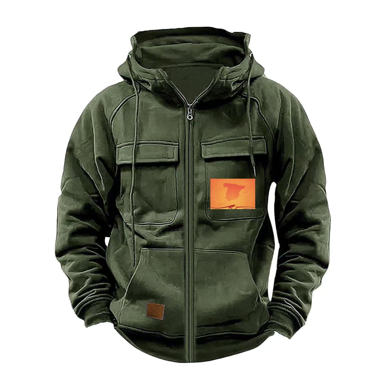 Herren multifunktionale Kapuzenjacke mit praktischen Taschen Krohn-e
