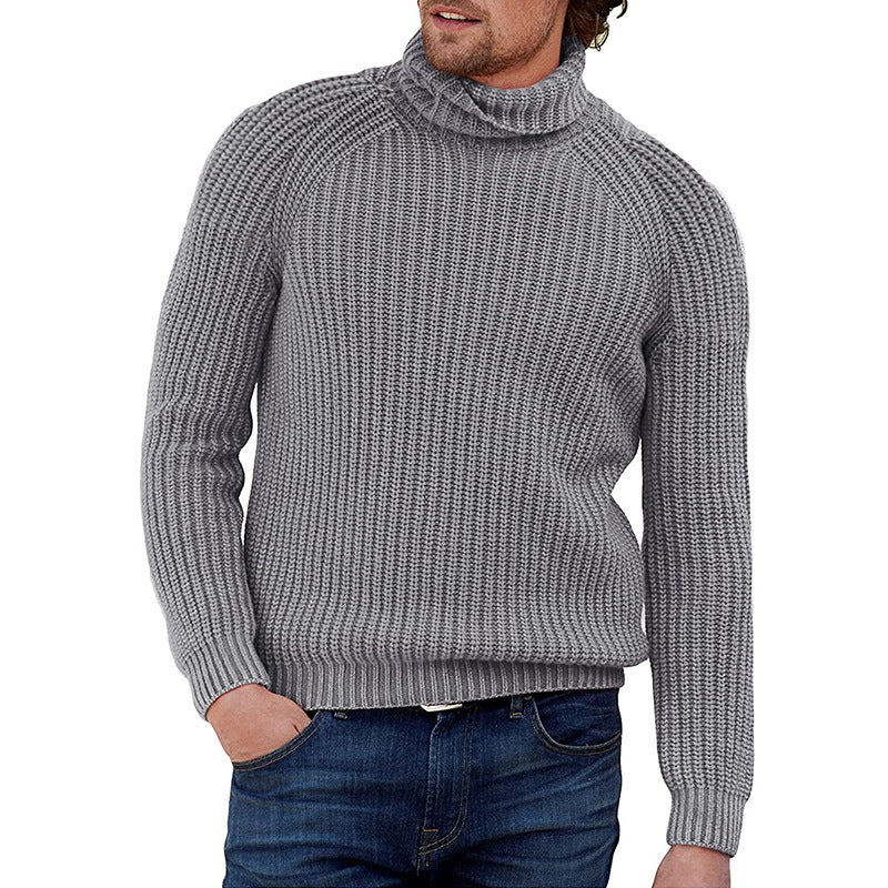 Herren Grobstrick Pullover mit hohem Kragen Krohn-e