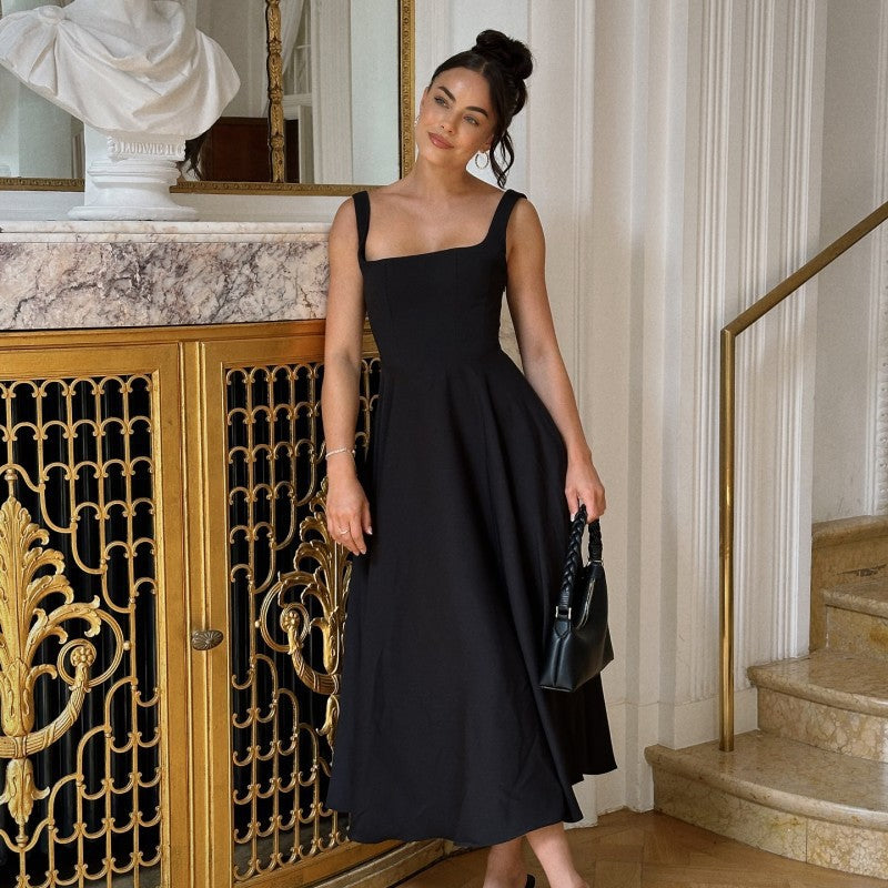 Damen Elegantes Maxikleid mit traumhaftem A-Linien Schnitt und schickem Quadrat-Ausschnitt Krohn-e
