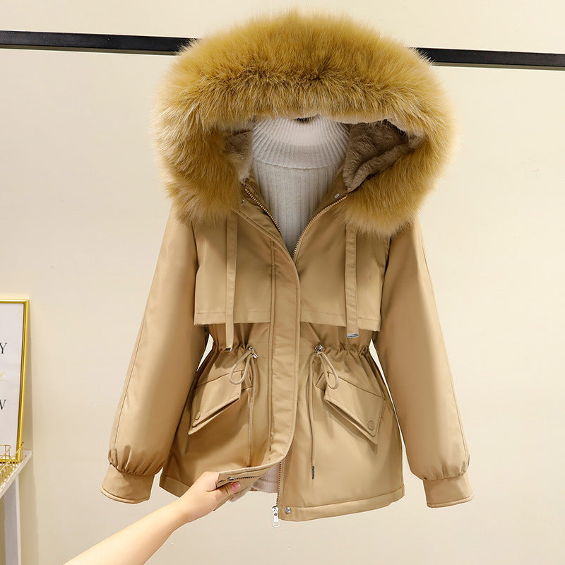 Damen Winterjacke mit funktionalem Reißverschluss und abnehmbarem Kunstpelzkragen Krohn-e