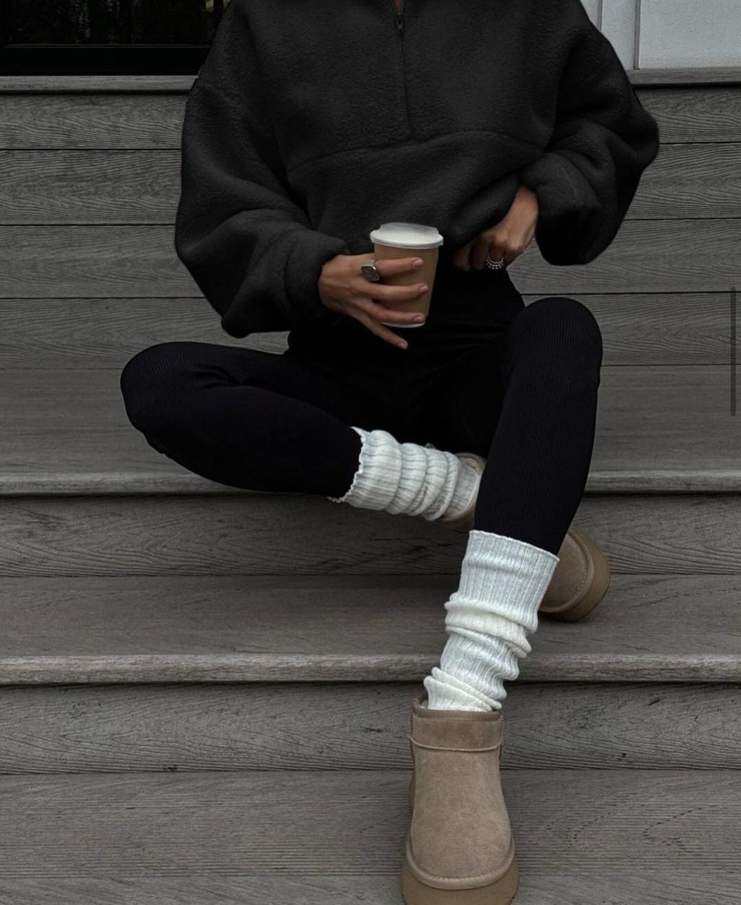Krohn-e | Sherpa Halb Reißverschluss Stehkragen Sweatshirt