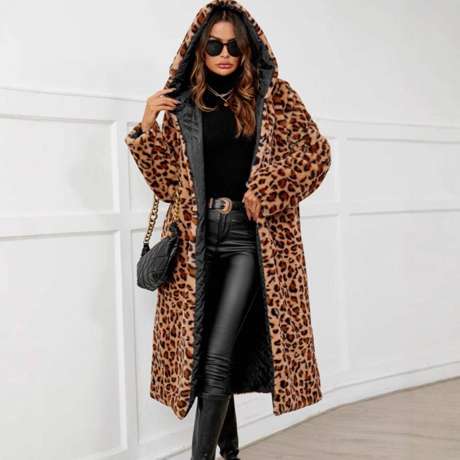 Damen Übergroße Kuscheljacke mit Leopardenmuster Krohn-e