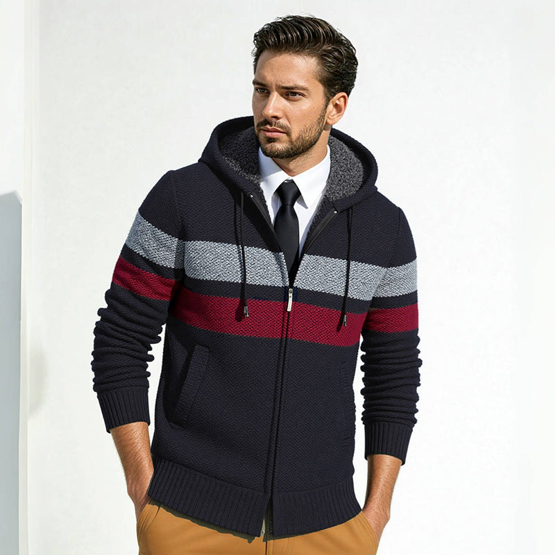 Herren Strickjacke mit Kapuze und modischem Zipper Krohn-e