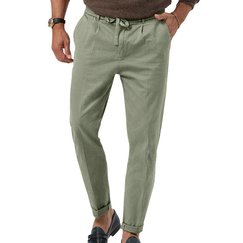 Herren Elegante Leinenhose mit elastischem Bund und praktischen Taschen Krohn-e