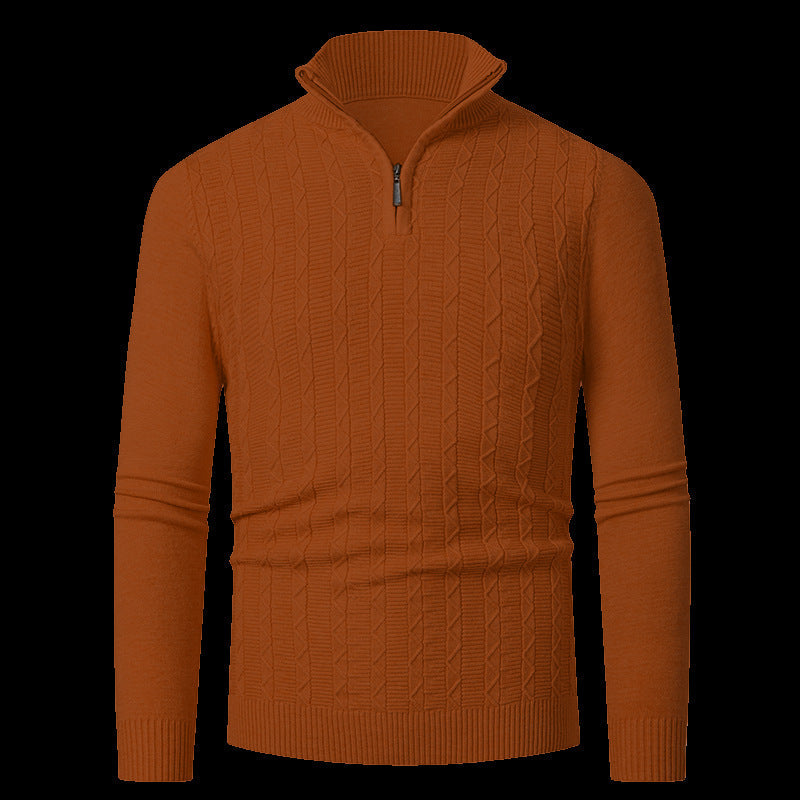 Herren Strickpullover mit modernem Kragen und Reißverschluss Krohn-e