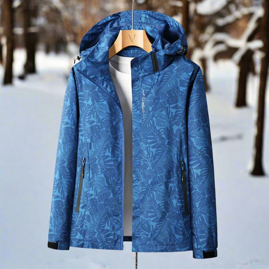 Krohn-e | Regenjacke - Leichtes Material - Kapuze & Reißverschluss - Verstellbare Bündchen