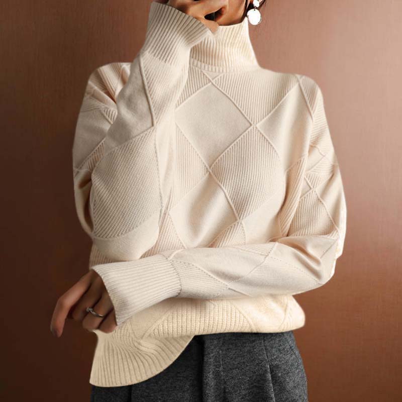 Krohn-e | Einfarbiger Klassischer Strickpullover Für Damen