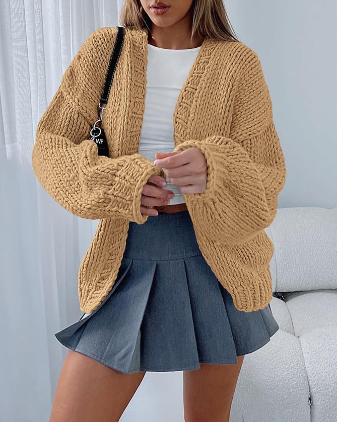 Damen Strickjacke mit voluminösen Ärmeln und offener Front Krohn-e