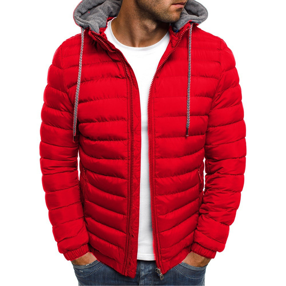 Herren leichtgewichtige Steppjacke mit Kapuze und hochabschließendem Kragen Krohn-e
