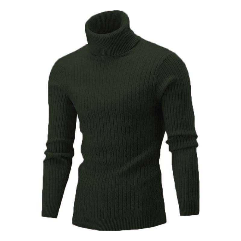 Herren gemütlicher Rollkragenpullover aus feinem Rippstrick Krohn-e