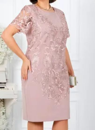 Damen Elegantes Kleid mit floraler Spitze Krohn-e