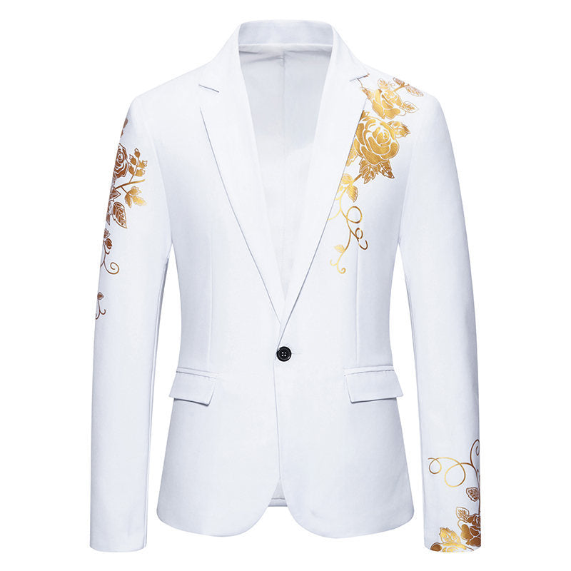 Herren eleganter Blazer mit floralem Gold-Design Krohn-e